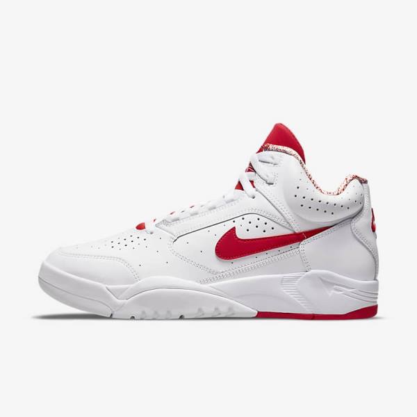 Nike Air Flight Lite Mid Muške Tenisice Bijele Crvene | NK701XSQ