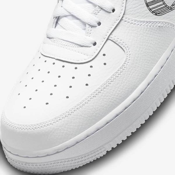 Nike Air Force 1 07 Muške Tenisice Bijele Narančaste Platine Crne | NK493IMW