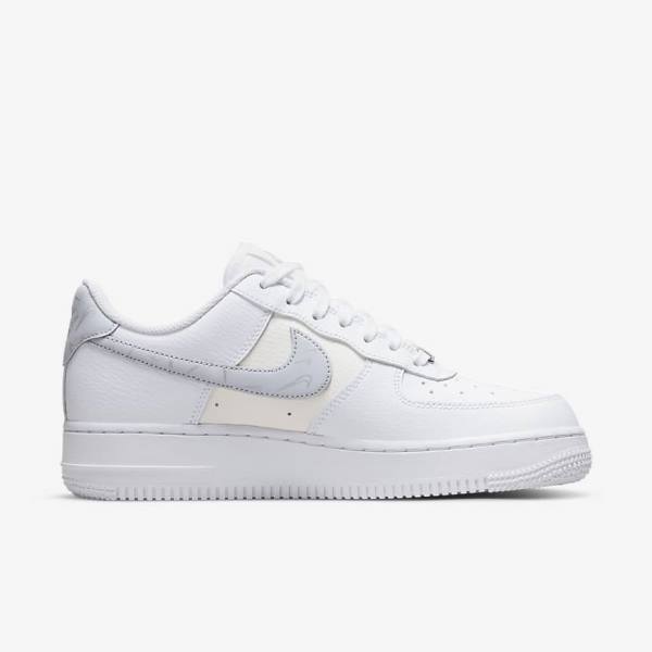 Nike Air Force 1 07 Ženske Tenisice Bijele Metalne Srebrne Platine | NK563PQI