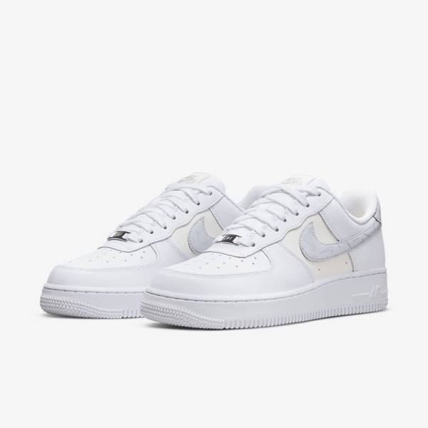 Nike Air Force 1 07 Ženske Tenisice Bijele Metalne Srebrne Platine | NK563PQI