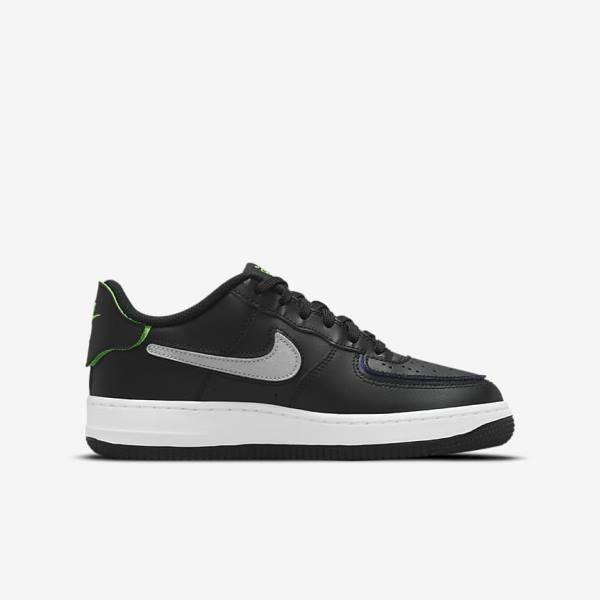 Nike Air Force 1-1 Older Dječje Tenisice Crne Metalne Srebrne | NK983EQT