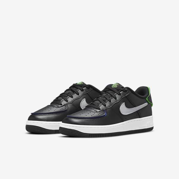 Nike Air Force 1-1 Older Dječje Tenisice Crne Metalne Srebrne | NK983EQT