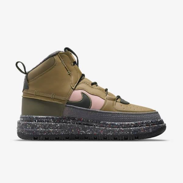 Nike Air Force 1 Boot Muške Tenisice Smeđe Maslinasto Zelene Roze | NK425HBC