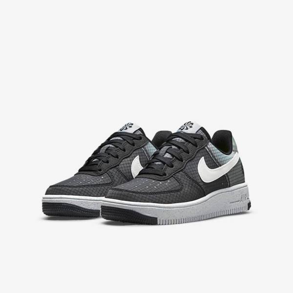 Nike Air Force 1 Crater Older Dječje Tenisice Crne Bijele | NK532NIW