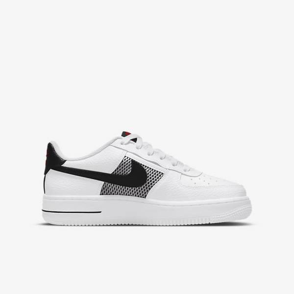 Nike Air Force 1 LV8 Older Dječje Tenisice Bijele Crvene Bijele Crne | NK649LVU