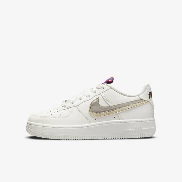 Nike Air Force 1 LV8 Older Dječje Tenisice Bijele Roze Metalne Plave Sive | NK853SVN