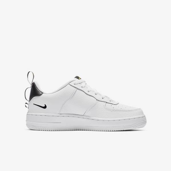 Nike Air Force 1 LV8 Utility Older Dječje Tenisice Bijele Crne Žute Bijele | NK679HNR