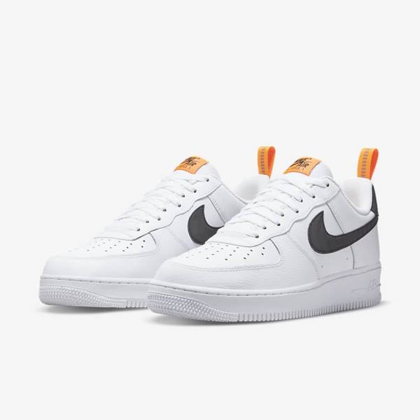 Nike Air Force 1 Muške Tenisice Bijele Narančaste Srebrne Crne | NK472AVM