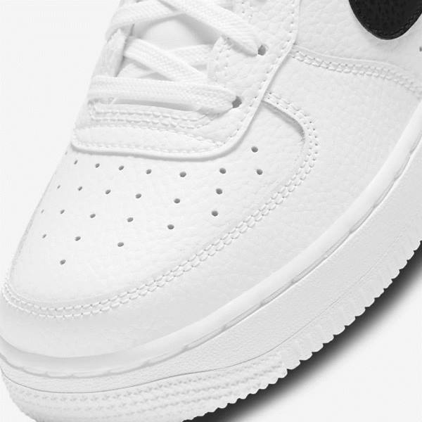 Nike Air Force 1 Older Dječje Tenisice Bijele Crne | NK874HPZ