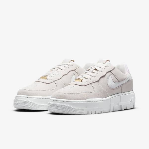 Nike Air Force 1 Pixel Ženske Tenisice Bijele Svijetlo Bež Roze | NK340FVU