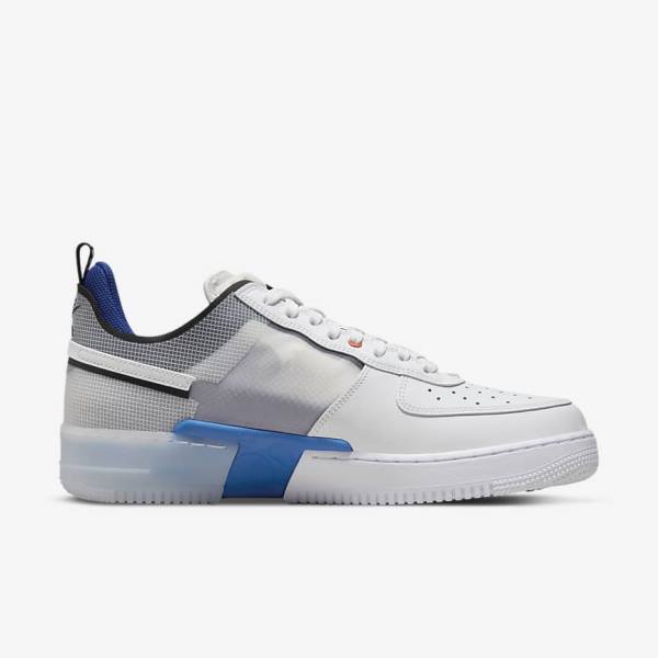 Nike Air Force 1 React Muške Tenisice Bijele Svijetlo Plave Kraljevska Plava Plave Bijele | NK261UYR