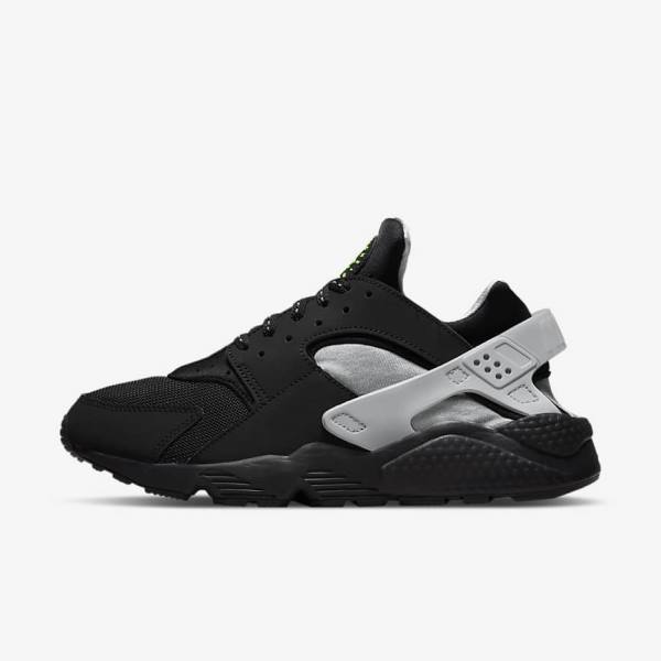 Nike Air Huarache Muške Tenisice Crne Metalne Srebrne Srebrne Zelene | NK297CQY