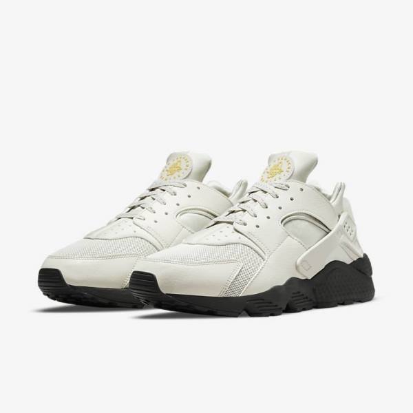 Nike Air Huarache Muške Tenisice Svijetlo Bež Crne Srebrne Zlatne | NK687KDE