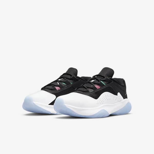 Nike Air Jordan 11 CMFT Low Older Dječje Tenisice Bijele Crne Zelene Metalne Srebrne | NK814YBO