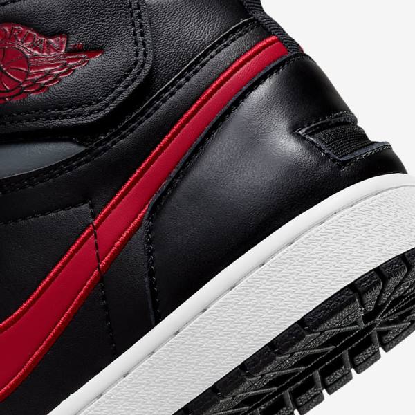 Nike Air Jordan 1 Hi FlyEase Muške Tenisice Crne Sive Bijele Crvene | NK420YND