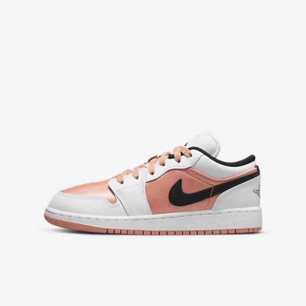 Nike Air Jordan 1 Low Older Dječje Jordan Tenisice Bijele Crne | NK471HZV