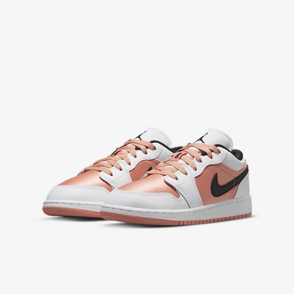 Nike Air Jordan 1 Low Older Dječje Tenisice Bijele Crne | NK608WEC