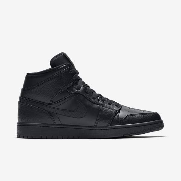 Nike Air Jordan 1 Mid Muške Tenisice Crne | NK941OHZ