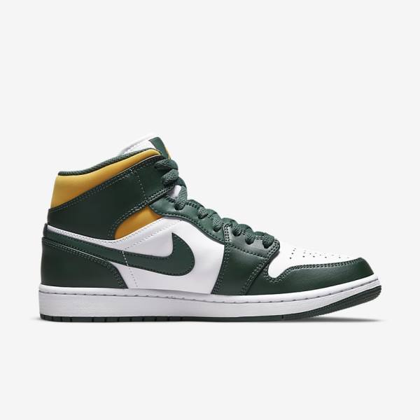 Nike Air Jordan 1 Mid Muške Tenisice Zelene Bijele | NK921CEG