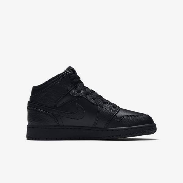 Nike Air Jordan 1 Mid Older Dječje Tenisice Crne | NK034PLX