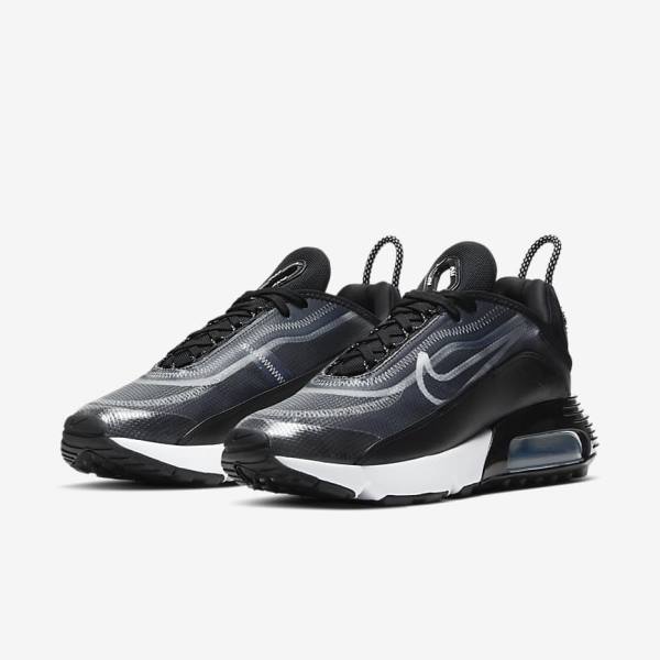 Nike Air Max 2090 Ženske Tenisice Crne Metalne Srebrne Bijele | NK673OKA