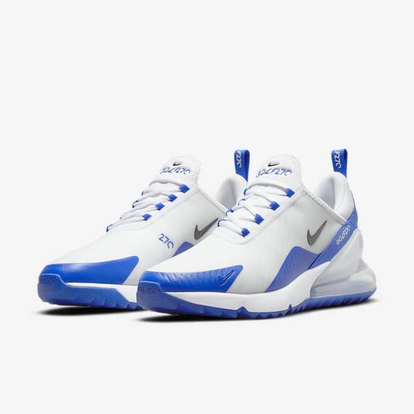 Nike Air Max 270 G Ženske Cipele za golf Bijele Plave Platine Crne | NK654YGW