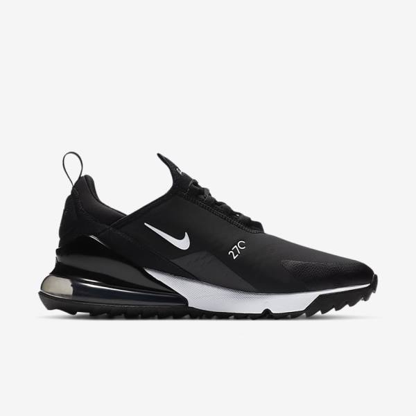 Nike Air Max 270 G Ženske Cipele za golf Crne Bijele | NK684ZLM