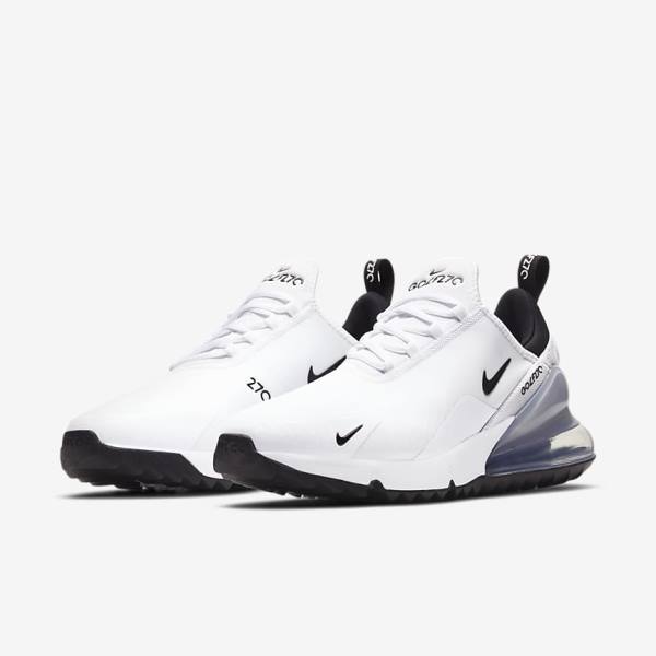 Nike Air Max 270 G Ženske Cipele za golf Bijele Platine Crne | NK820SJH