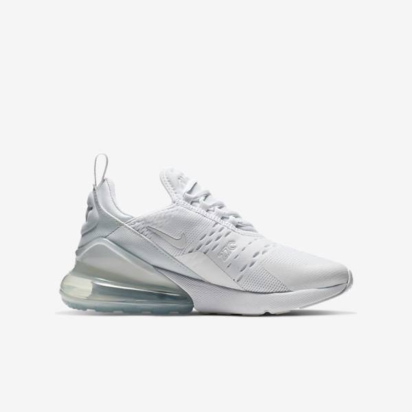 Nike Air Max 270 Older Dječje Tenisice Bijele Metalne Srebrne Bijele | NK563TJS