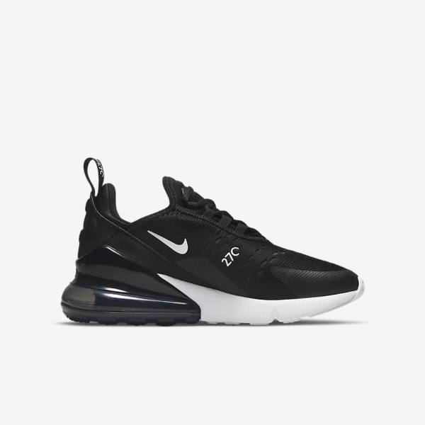 Nike Air Max 270 Older Dječje Tenisice Crne Tamno Sive Bijele | NK756ZBC