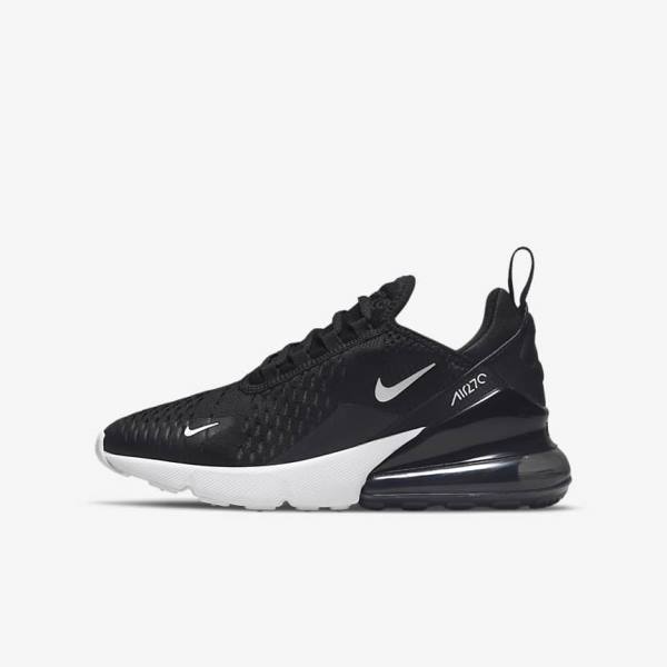 Nike Air Max 270 Older Dječje Tenisice Crne Tamno Sive Bijele | NK756ZBC