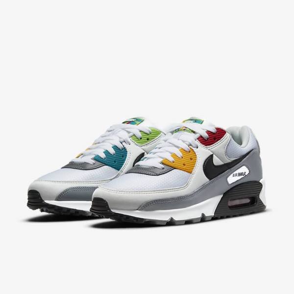 Nike Air Max 90 Premium Muške Tenisice Bijele Sive Crne | NK659KQL