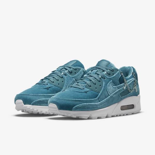 Nike Air Max 90 Premium Ženske Tenisice Sive Zelene Metalne Srebrne Bijele Sive Zelene | NK490IHC