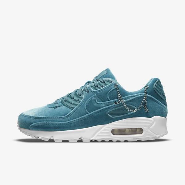 Nike Air Max 90 Premium Ženske Tenisice Sive Zelene Metalne Srebrne Bijele Sive Zelene | NK490IHC