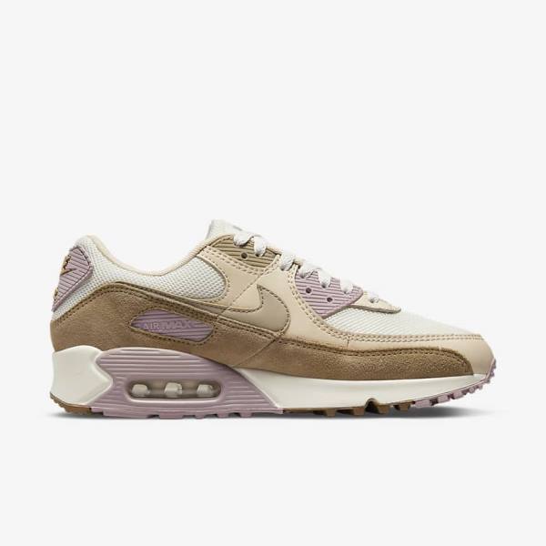 Nike Air Max 90 Ženske Tenisice Smeđe Svijetlo Ljubičaste Kaki Boja | NK813DHM