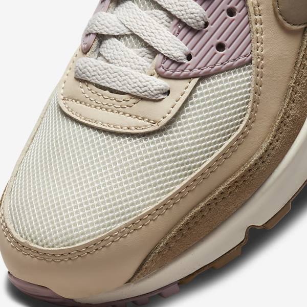 Nike Air Max 90 Ženske Tenisice Smeđe Svijetlo Ljubičaste Kaki Boja | NK813DHM