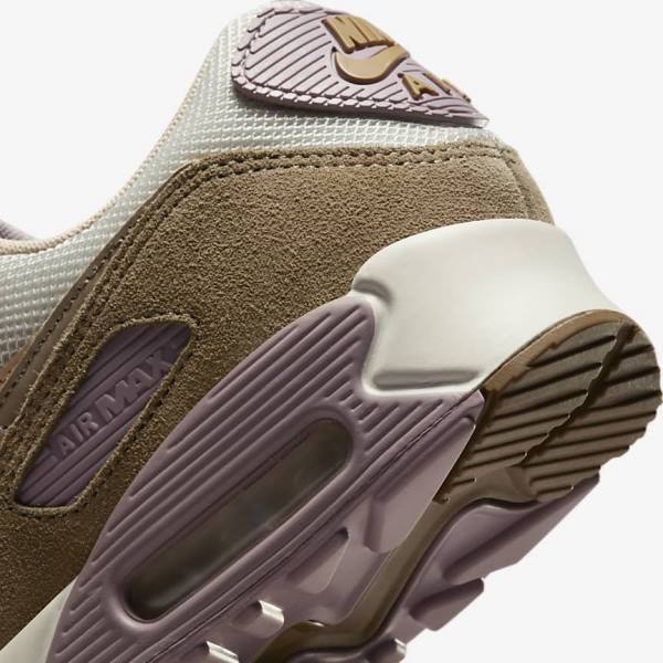 Nike Air Max 90 Ženske Tenisice Smeđe Svijetlo Ljubičaste Kaki Boja | NK813DHM