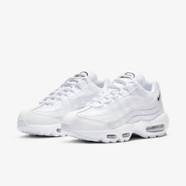 Nike Air Max 95 Essential Ženske Tenisice Bijele Crne | NK265VBD