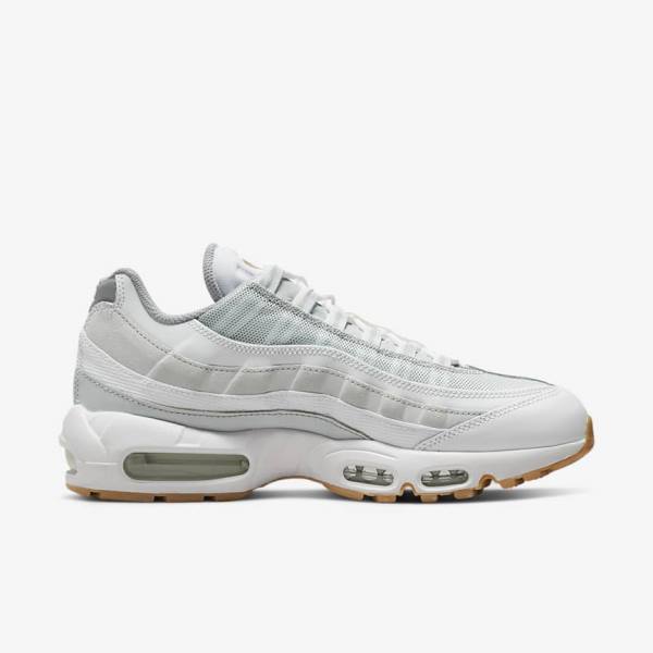 Nike Air Max 95 Muške Tenisice Bijele Platine Sive Žute | NK317GMN