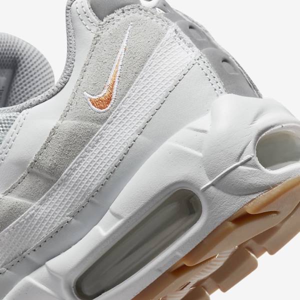 Nike Air Max 95 Muške Tenisice Bijele Platine Sive Žute | NK317GMN