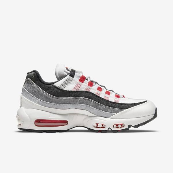 Nike Air Max 95 Muške Tenisice Bijele Svijetlo Sive Crvene | NK845FBW