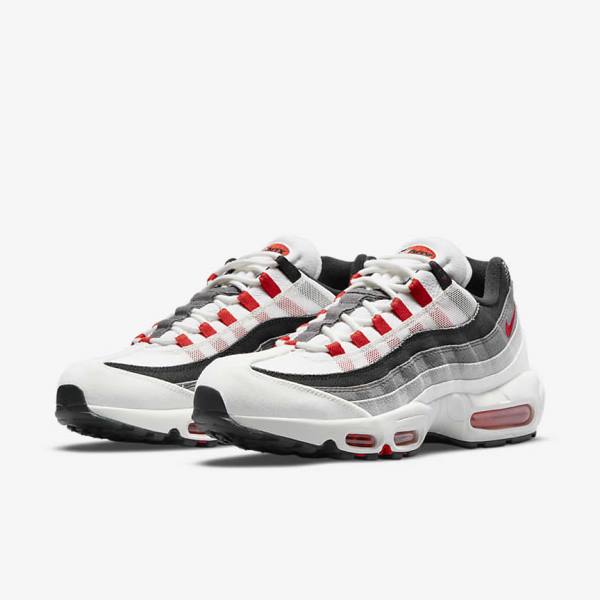 Nike Air Max 95 Muške Tenisice Bijele Svijetlo Sive Crvene | NK845FBW