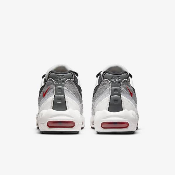 Nike Air Max 95 Muške Tenisice Bijele Svijetlo Sive Crvene | NK845FBW