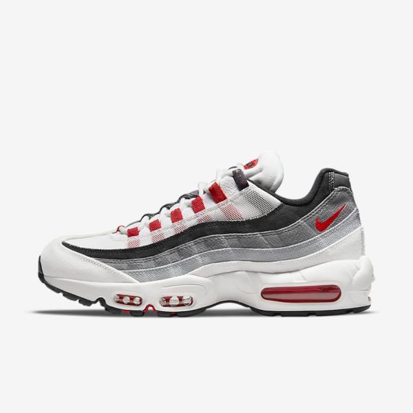 Nike Air Max 95 Muške Tenisice Bijele Svijetlo Sive Crvene | NK845FBW