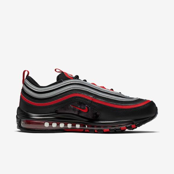 Nike Air Max 97 Muške Tenisice Crne Metalne Srebrne Crvene | NK403KVX