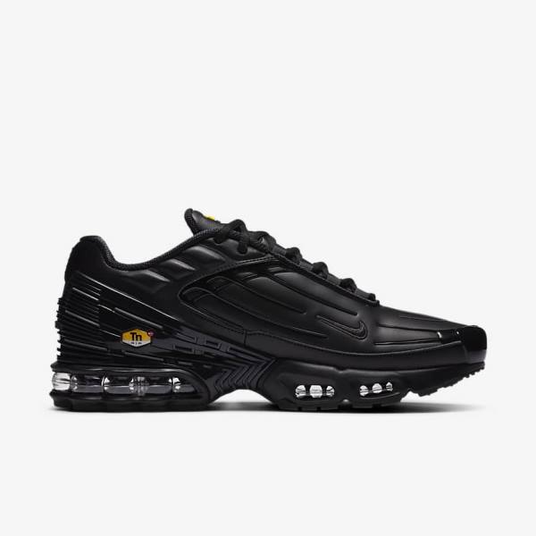 Nike Air Max Plus 3 Leather Muške Tenisice Crne Tamno Sive | NK305IGF