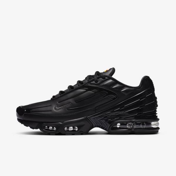 Nike Air Max Plus 3 Leather Muške Tenisice Crne Tamno Sive | NK305IGF