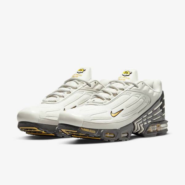 Nike Air Max Plus 3 Muške Tenisice Svijetlo Bež Crne Srebrne Zlatne | NK795RMA