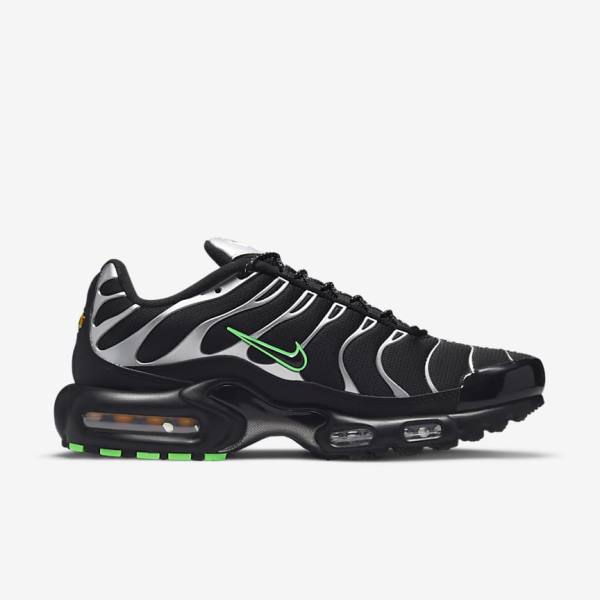 Nike Air Max Plus Muške Tenisice Crne Zelene Metalne Srebrne Crne | NK716KDS