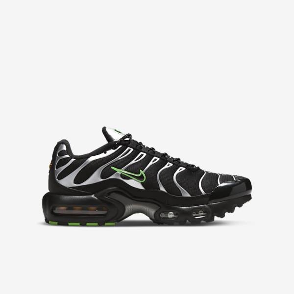 Nike Air Max Plus Older Dječje Tenisice Crne Zelene Metalne Srebrne Crne | NK345CLI